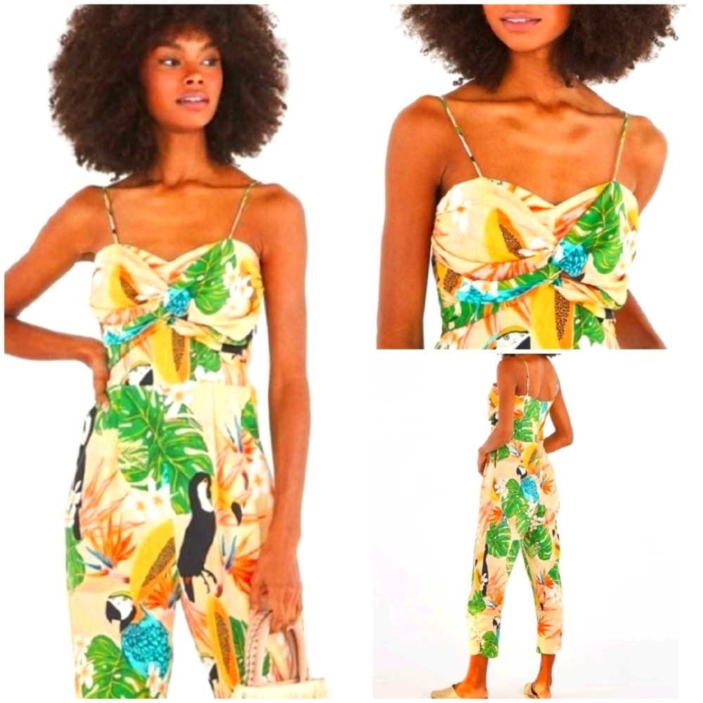 FARM RIO Beach Palm Jumpsuit SIZE XL